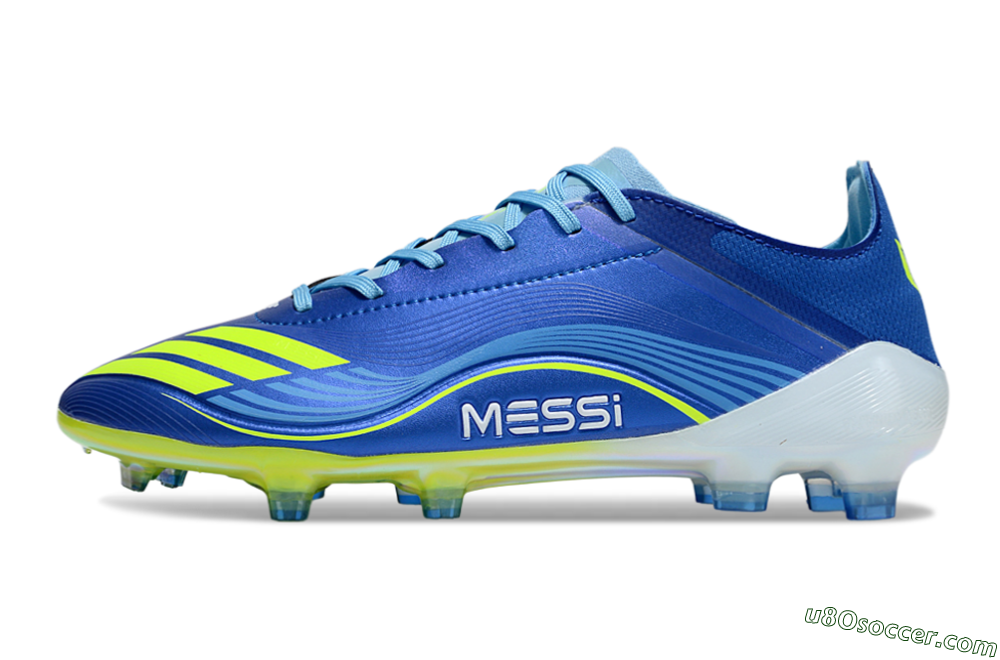 Messi x Adidas F50 Elite FG Firm Ground Soccer Cleats - Blue/Jade/Yellow 2