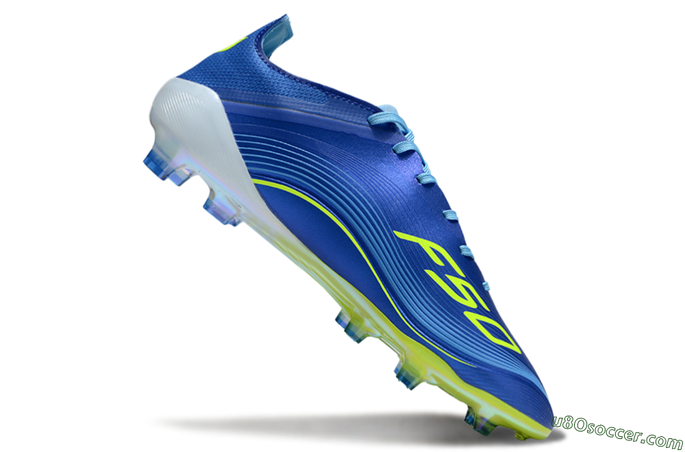 Messi x Adidas F50 Elite FG Firm Ground Soccer Cleats - Blue/Jade/Yellow 4