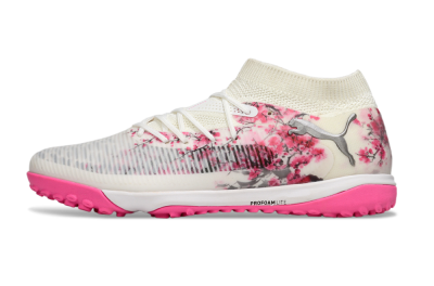 Puma Future 8 Ultimate TF Artificial Turf Soccer Shoes - White/Black/Pink