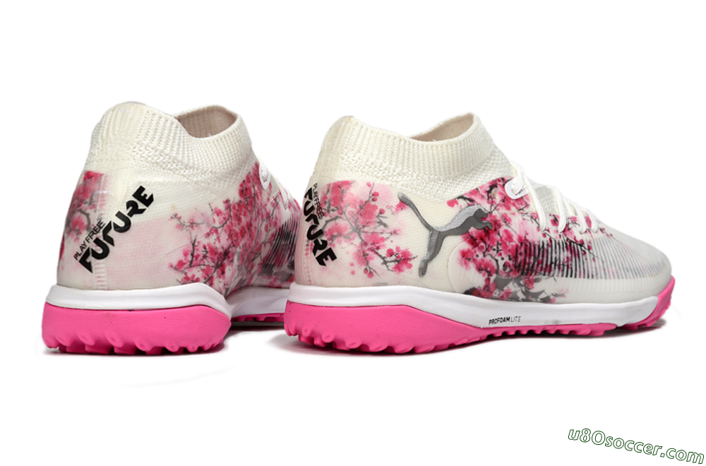Puma Future 8 Ultimate TF Artificial Turf Soccer Shoes - White/Black/Pink 6