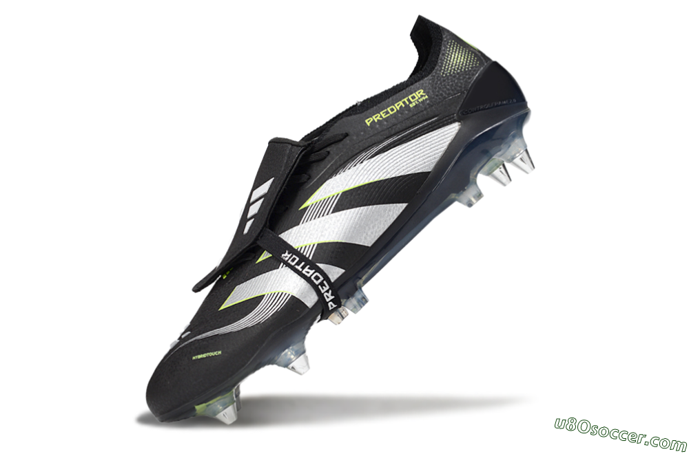 Adidas Predator 25 Elite Foldover Tongue SG Soft Ground Soccer Cleats - Black/Grey/Yellow 5