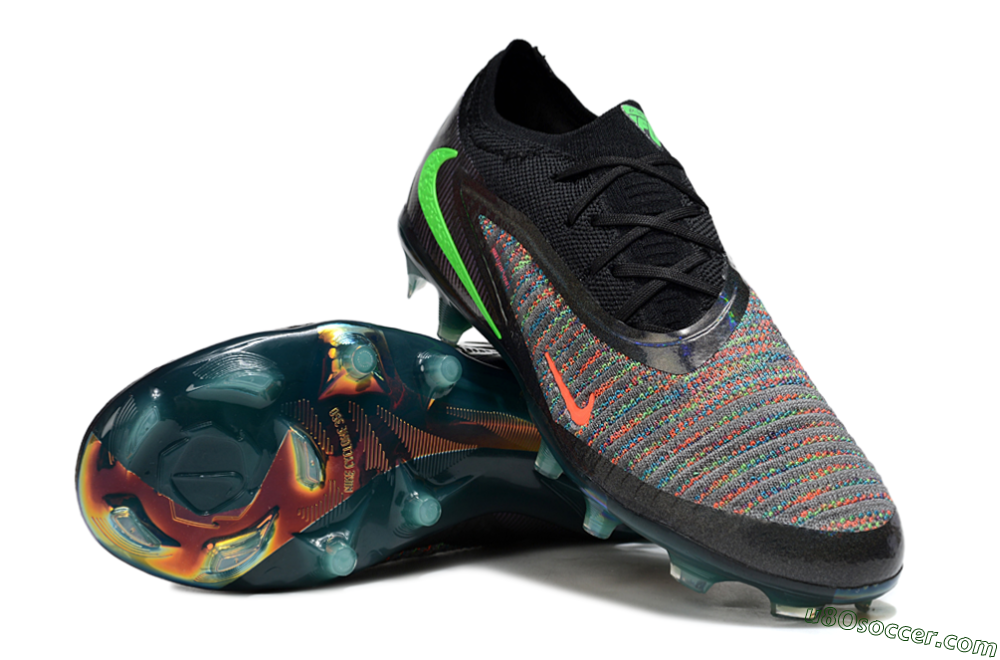 Nike Phantom 6 Elite Low FG Firm Ground Soccer Cleats - Black/Yellow/Red 3