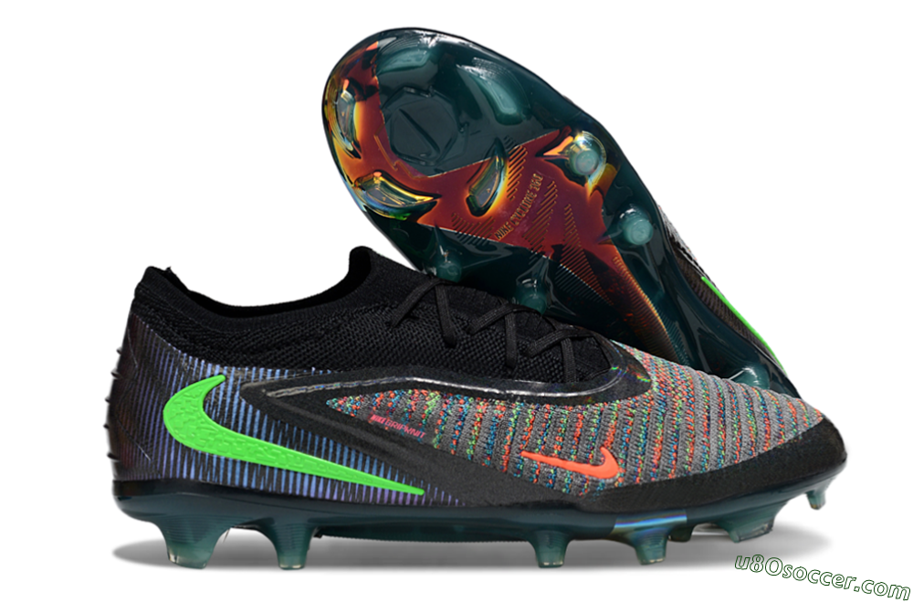 Nike Phantom 6 Elite Low FG Firm Ground Soccer Cleats - Black/Yellow/Red 1