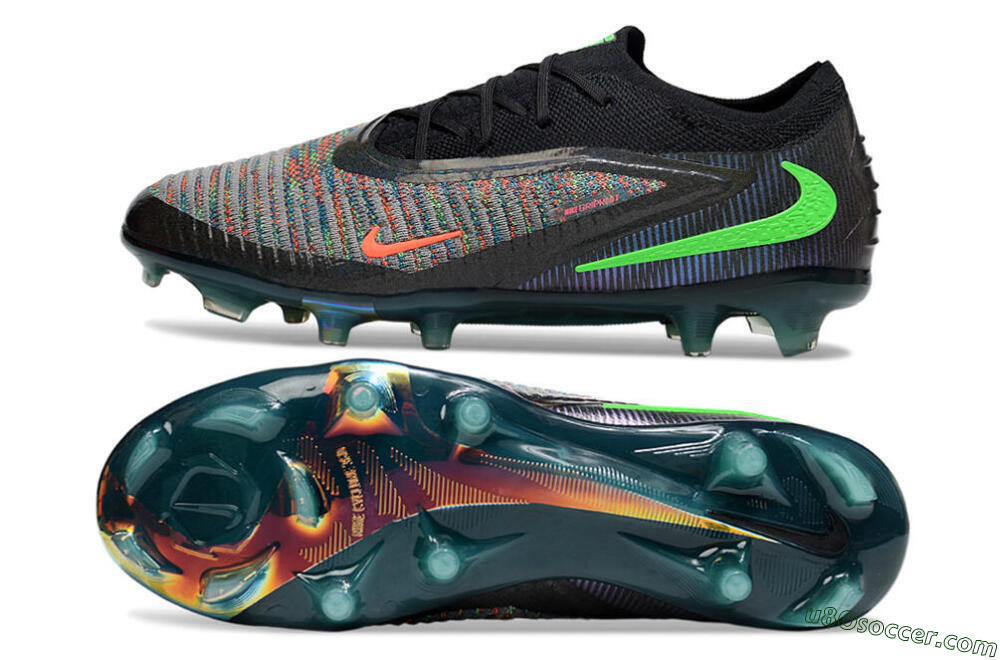Nike Phantom 6 Elite Low FG Firm Ground Soccer Cleats - Black/Yellow/Red 0