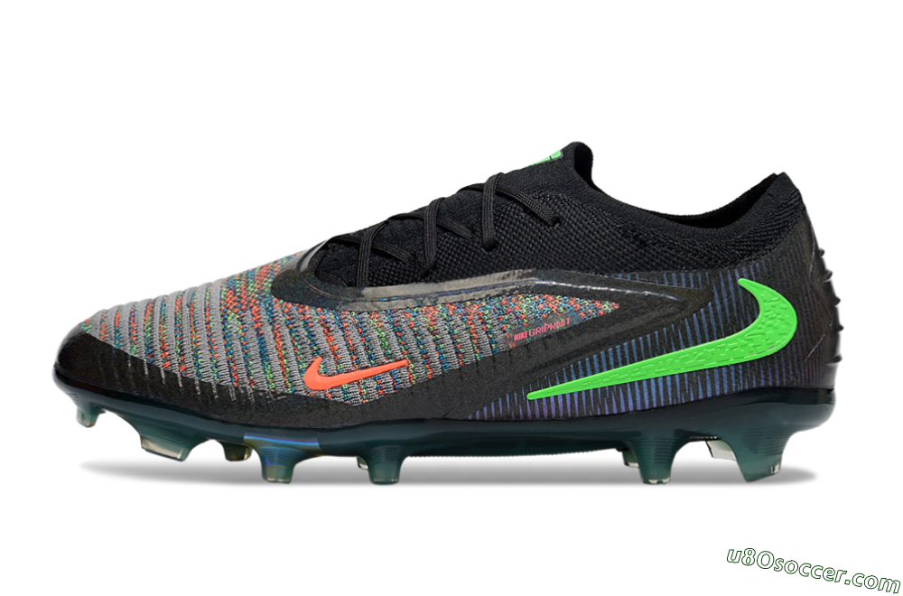 Nike Phantom 6 Elite Low FG Firm Ground Soccer Cleats - Black/Yellow/Red 2
