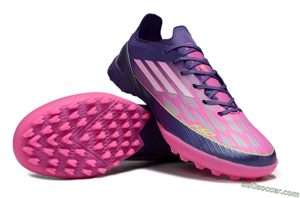 Adidas F50 Elite TF Artificial Turf Soccer Shoes - Pink/Purple/Yellow 3