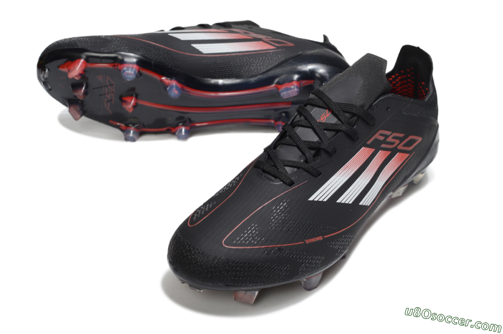 Adidas F50 Elite FG Firm Ground Soccer Cleats - Black/Silver/Red 3