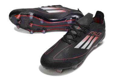 Adidas F50 Elite FG Firm Ground Soccer Cleats - Black/Silver/Red