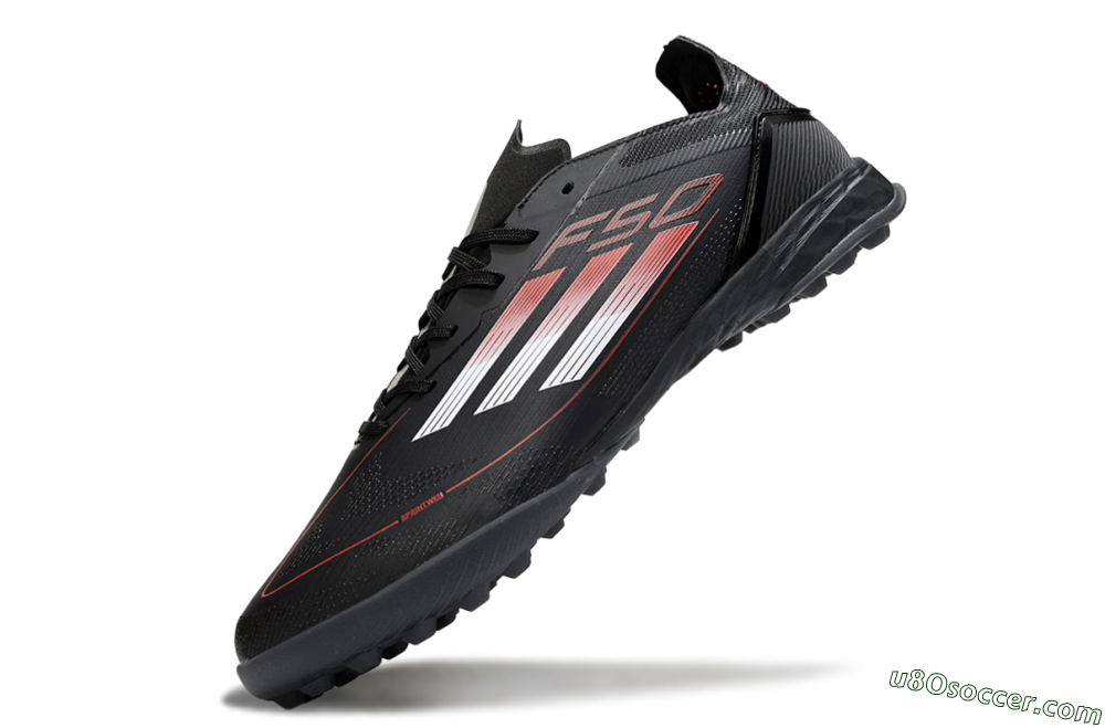 Adidas F50 Elite TF Artificial Turf Soccer Shoes - Black/Silver/Red 5