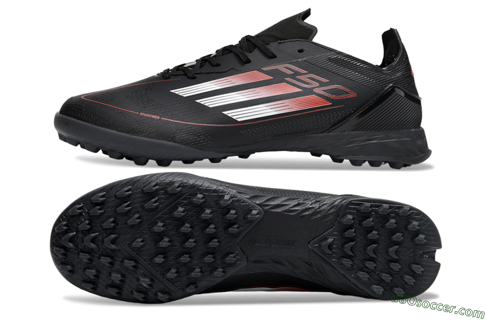 Adidas F50 Elite TF Artificial Turf Soccer Shoes - Black/Silver/Red 0