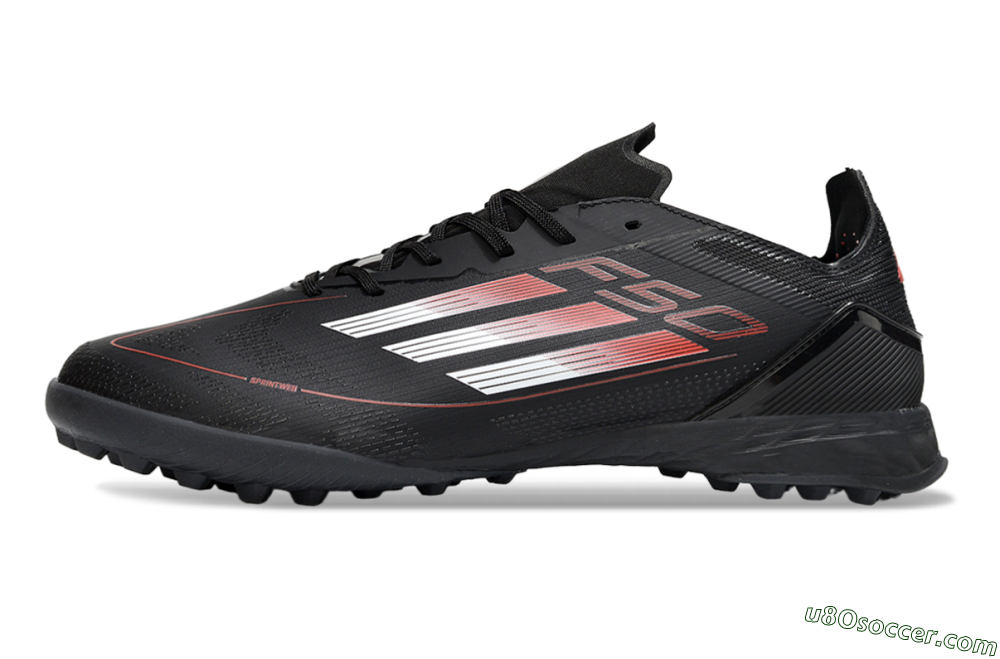 Adidas F50 Elite TF Artificial Turf Soccer Shoes - Black/Silver/Red 2