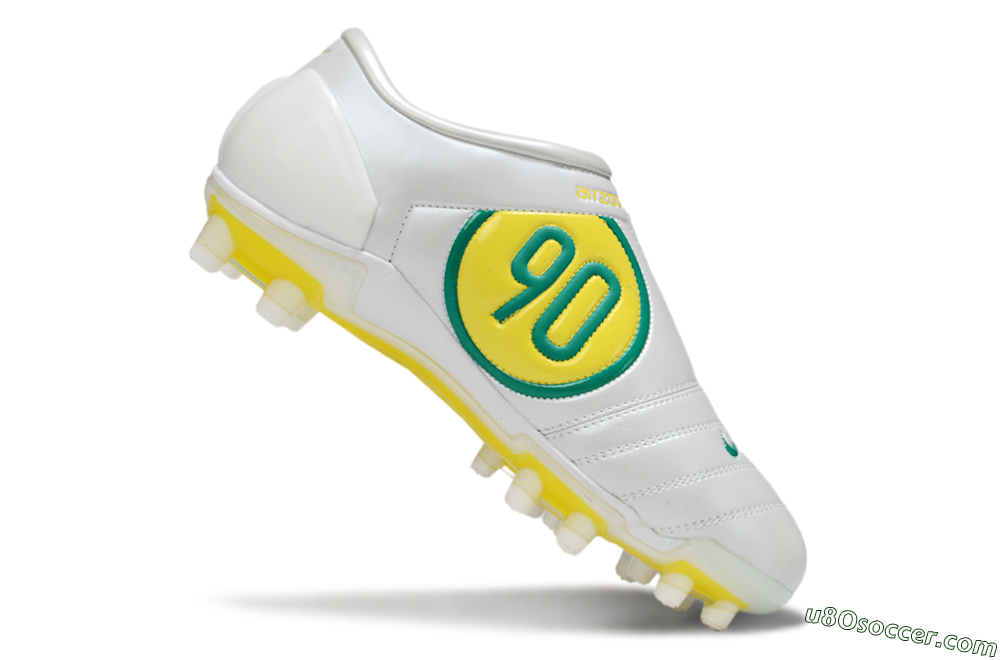 Nike Air Zoom Total 90 III FG Firm Ground Soccer Cleats - White/Green/Yellow 4