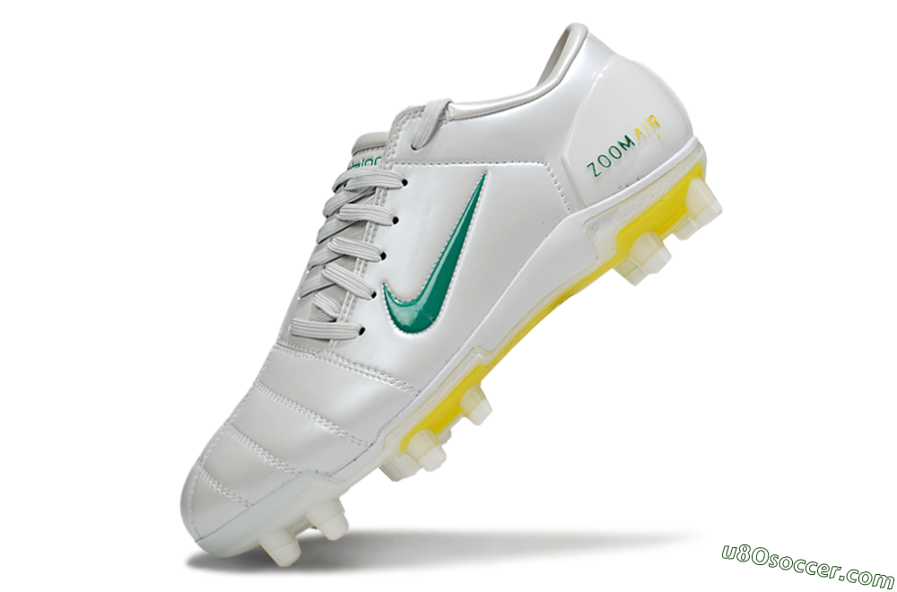 Nike Air Zoom Total 90 III FG Firm Ground Soccer Cleats - White/Green/Yellow 5