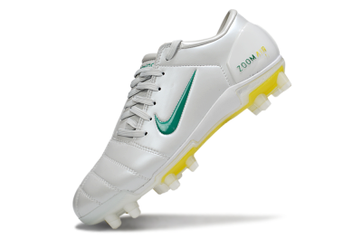 Nike Air Zoom Total 90 III FG Firm Ground Soccer Cleats - White/Green/Yellow