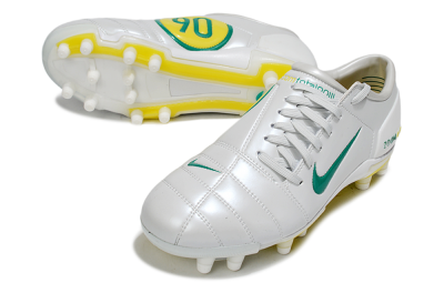 Nike Air Zoom Total 90 III FG Firm Ground Soccer Cleats - White/Green/Yellow