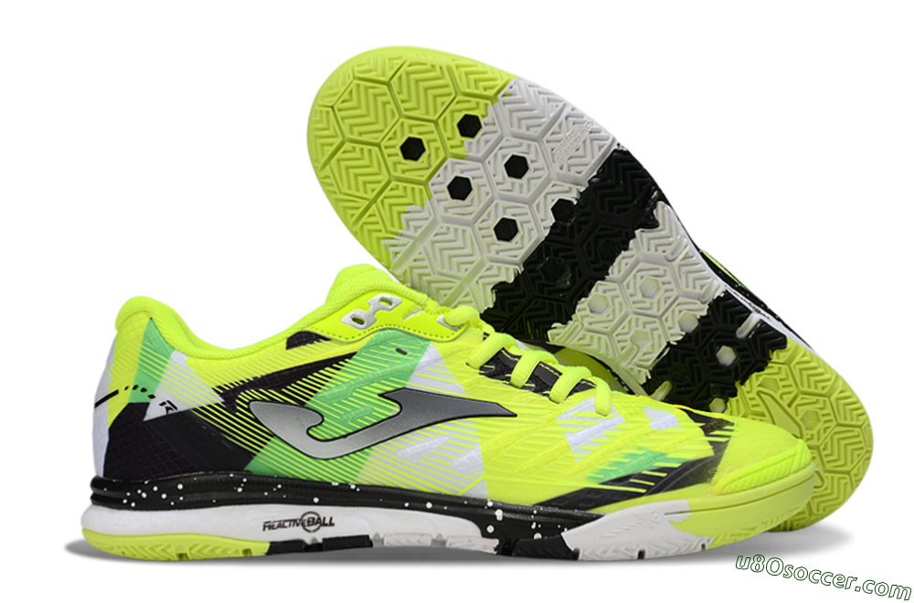 Joma Top Flex IC Indoor & Futsal Soccer Shoes - Yellow/Silver/Black 1