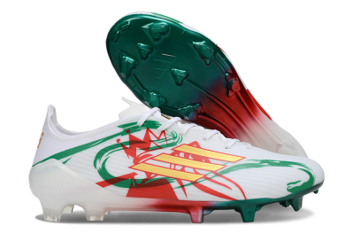 Adidas F50 Elite FG Firm Ground Soccer Cleats - White/Green/Gold/Red