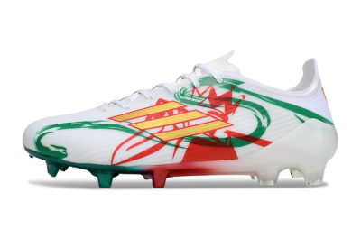 Adidas F50 Elite FG Firm Ground Soccer Cleats - White/Green/Gold/Red