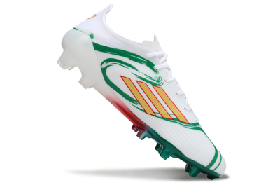 Adidas F50 Elite FG Firm Ground Soccer Cleats - White/Green/Gold/Red