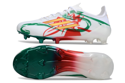 Adidas F50 Elite FG Firm Ground Soccer Cleats - White/Green/Gold/Red