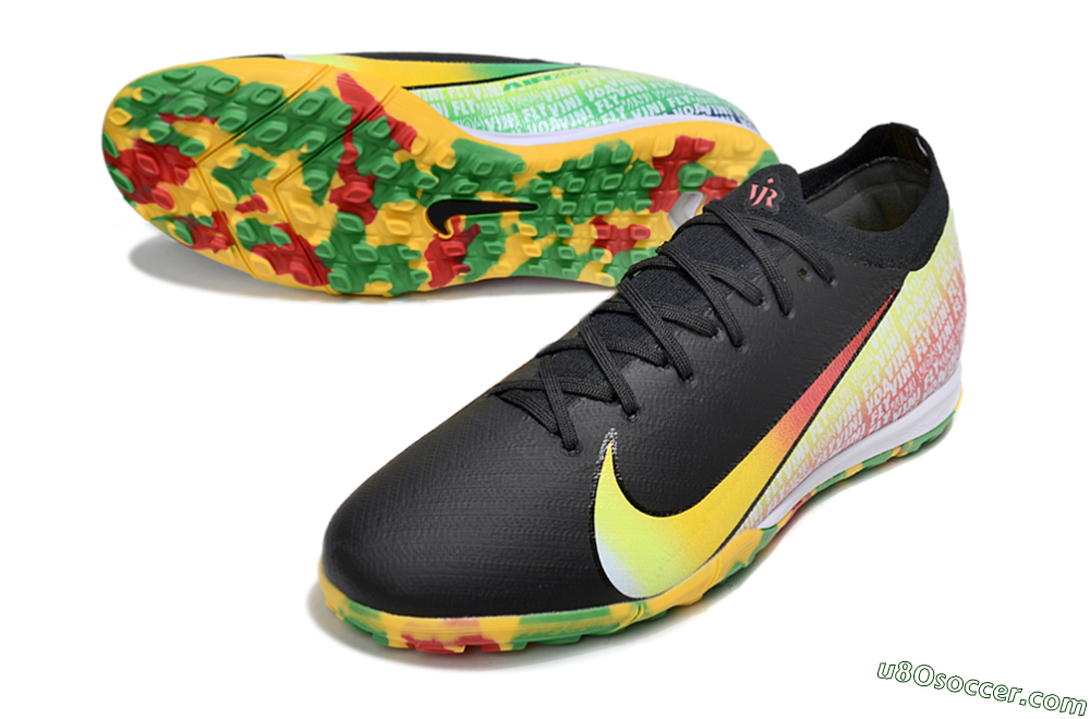 Nike Air Zoom Mercurial Vapor 16 Elite TF Artificial Turf Soccer Shoes - Black/Yellow/Red 3