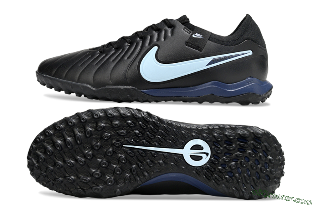 Nike Tiempo Legend 10 Pro TF Artificial Turf Soccer Shoes - Black/Jade/Blue 0