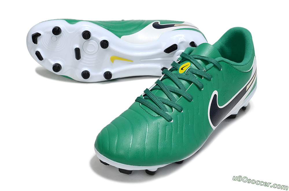 Nike Tiempo Legend 10 Academy FG Firm Ground Soccer Cleats - Green/Blue/Yellow 3