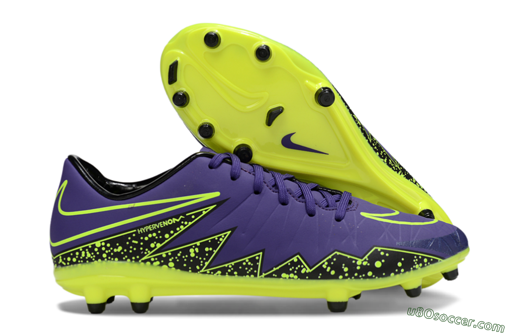 Nike Hypervenom Phantom II FG Firm Ground Soccer Cleats - Blue/Black/Yellow 1