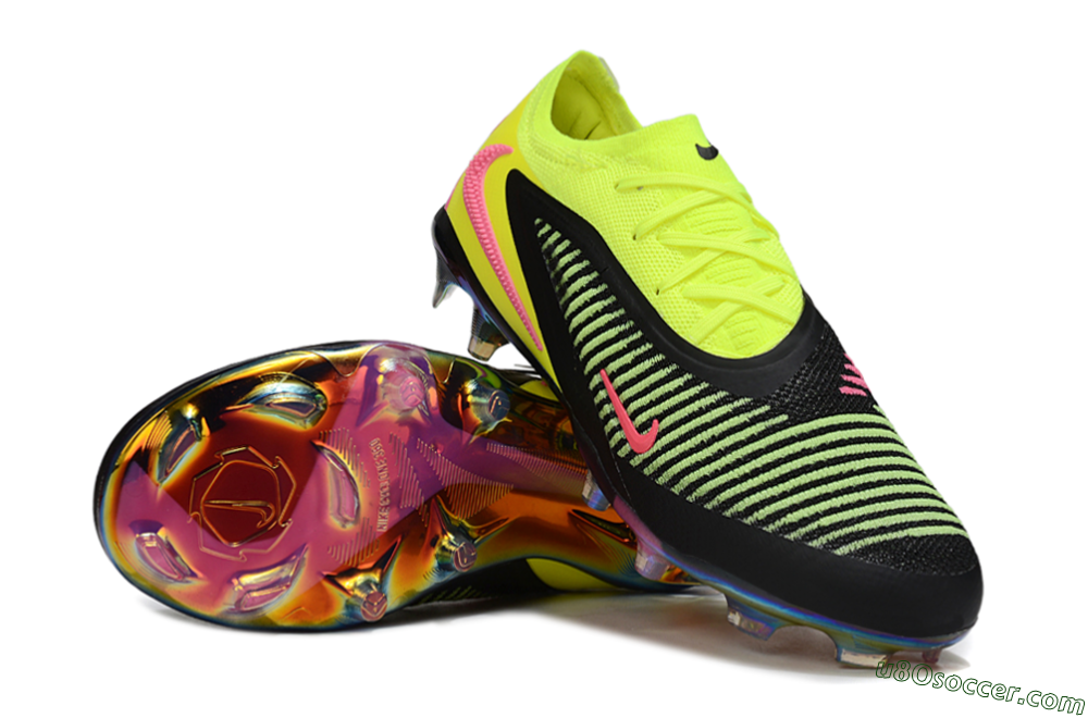 Nike Phantom 6 Elite Low FG Firm Ground Soccer Cleats - Yellow/Black/Pink 0