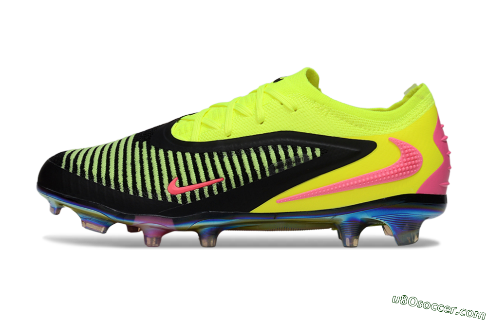 Nike Phantom 6 Elite Low FG Firm Ground Soccer Cleats - Yellow/Black/Pink 2