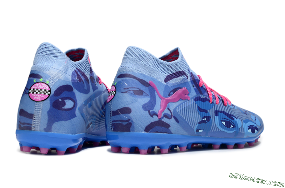 Puma Future 8 Ultimate MG Multi Ground Soccer Cleats - Blue/Pink/Black 6