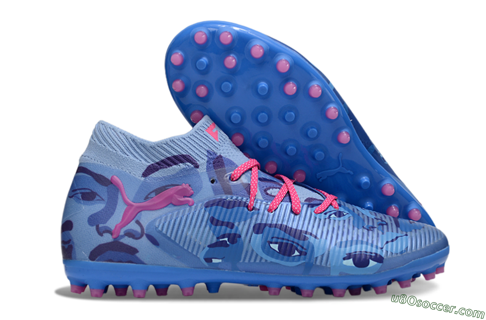 Puma Future 8 Ultimate MG Multi Ground Soccer Cleats - Blue/Pink/Black 1
