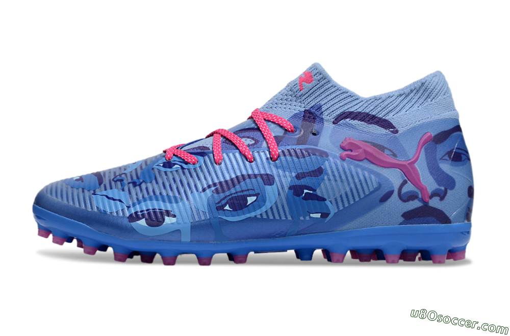 Puma Future 8 Ultimate MG Multi Ground Soccer Cleats - Blue/Pink/Black 2