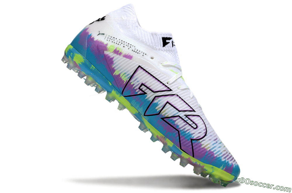Puma Future 8 Ultimate MG Multi Ground Soccer Cleats - White/Blue/Yellow 4