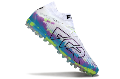 Puma Future 8 Ultimate MG Multi Ground Soccer Cleats - White/Blue/Yellow