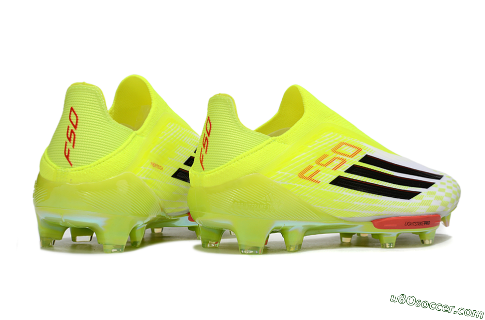 Adidas F50+ Elite Lightstrike Pro Laceless FG Firm Ground Soccer Cleats - Yellow/Black/Red 6