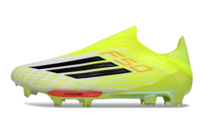 Adidas F50+ Elite Lightstrike Pro Laceless FG Firm Ground Soccer Cleats - Yellow/Black/Red