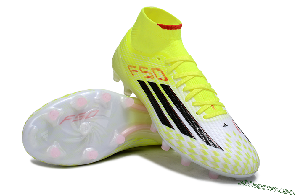 Adidas F50+ Elite Mid FG Firm Ground Soccer Cleats - Yellow/Black/Red 3