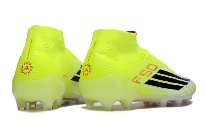 Adidas F50+ Elite Mid FG Firm Ground Soccer Cleats - Yellow/Black/Red