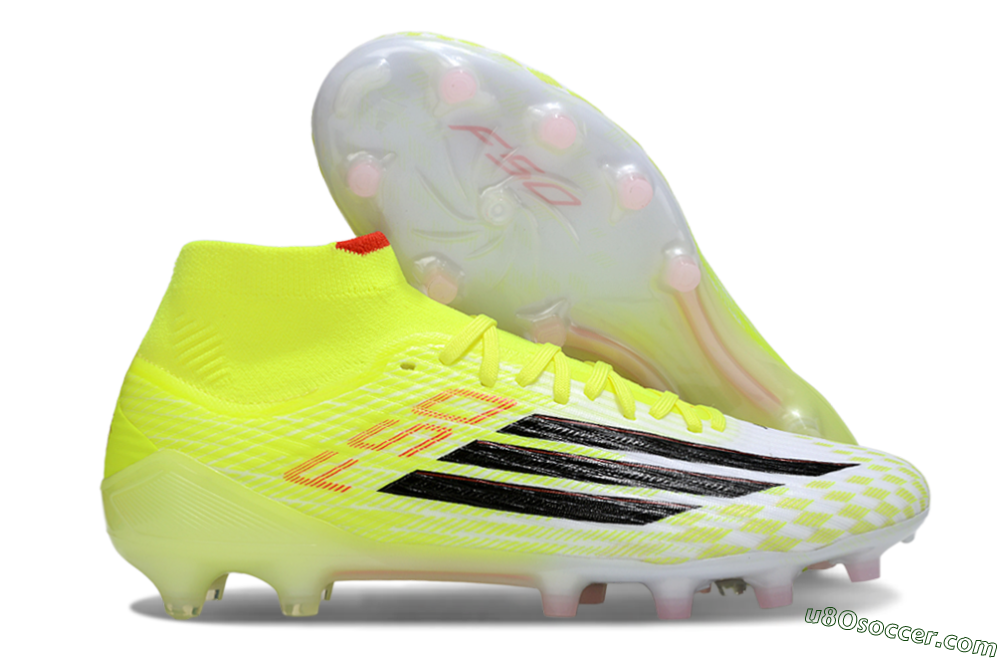 Adidas F50+ Elite Mid FG Firm Ground Soccer Cleats - Yellow/Black/Red 1