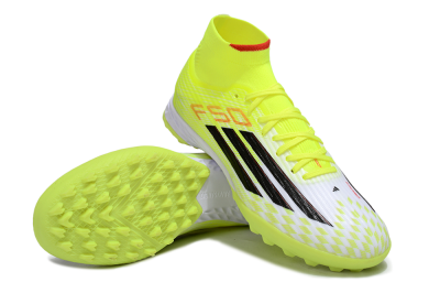 Adidas F50 Elite Mid TF Artificial Turf Soccer Shoes - Yellow/Black/Red
