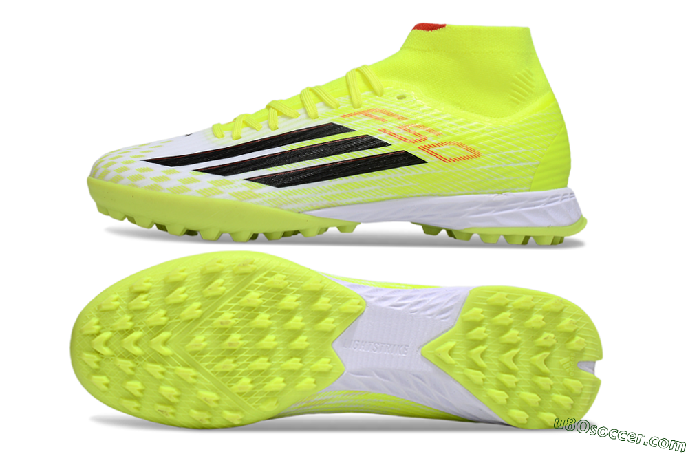 Adidas F50 Elite Mid TF Artificial Turf Soccer Shoes - Yellow/Black/Red 0