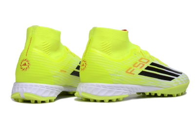 Adidas F50 Elite Mid TF Artificial Turf Soccer Shoes - Yellow/Black/Red
