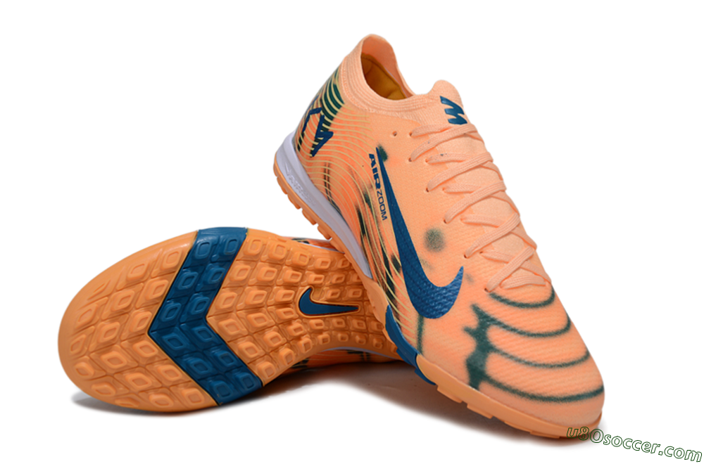 Nike Air Zoom Mercurial Vapor 16 Elite TF Artificial Turf Soccer Shoes - Pink/Blue/Yellow 3