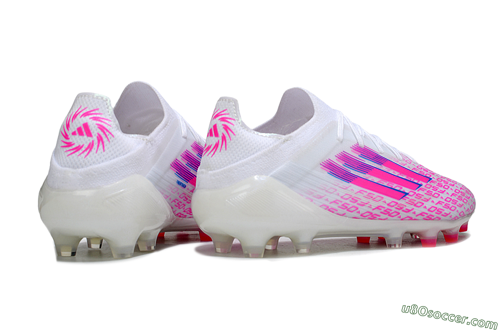 Adidas F50 Pro FG Firm Ground Soccer Cleats - White/Pink/Blue 6