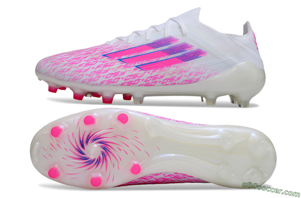 Adidas F50 Pro FG Firm Ground Soccer Cleats - White/Pink/Blue 0