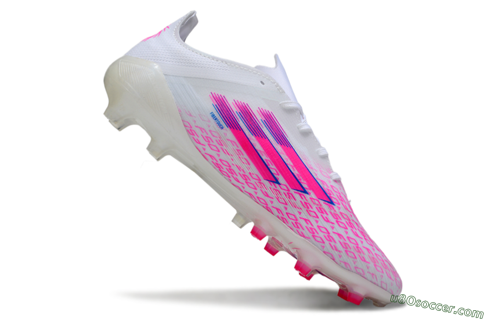 Adidas F50 Pro FG Firm Ground Soccer Cleats - White/Pink/Blue 4