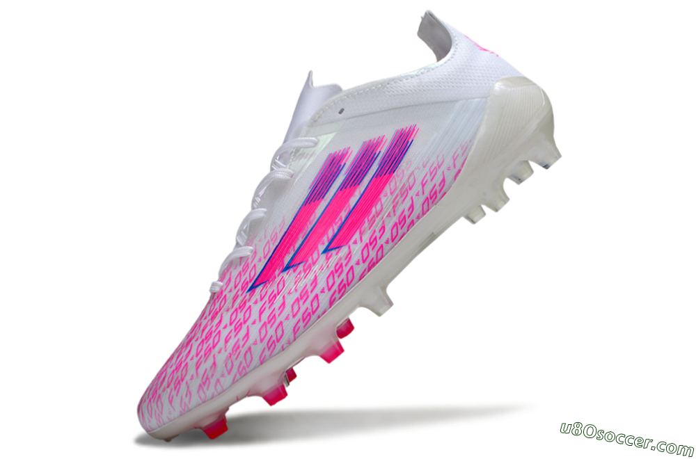 Adidas F50 Pro FG Firm Ground Soccer Cleats - White/Pink/Blue 5