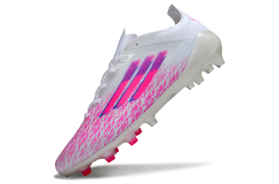 Adidas F50 Pro FG Firm Ground Soccer Cleats - White/Pink/Blue