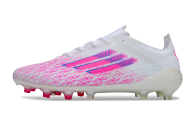 Adidas F50 Pro FG Firm Ground Soccer Cleats - White/Pink/Blue